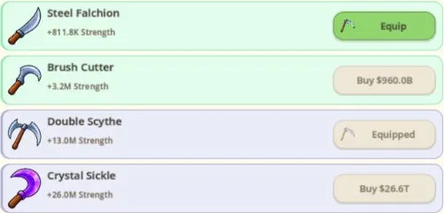 Double Scythe equipped at plus 13M after its 11.5T purchase