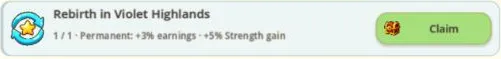 The same task now shows 1 of 1 with a green Claim button